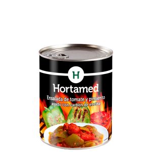 HORTAMED - ENSALADA DE TOMATE Y PIMIENTO ASADO CON CARBON DE ENCINA